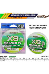 Portfish Magnum 8 Kat İp Misina 150 mt Yeşil 0.14 mm