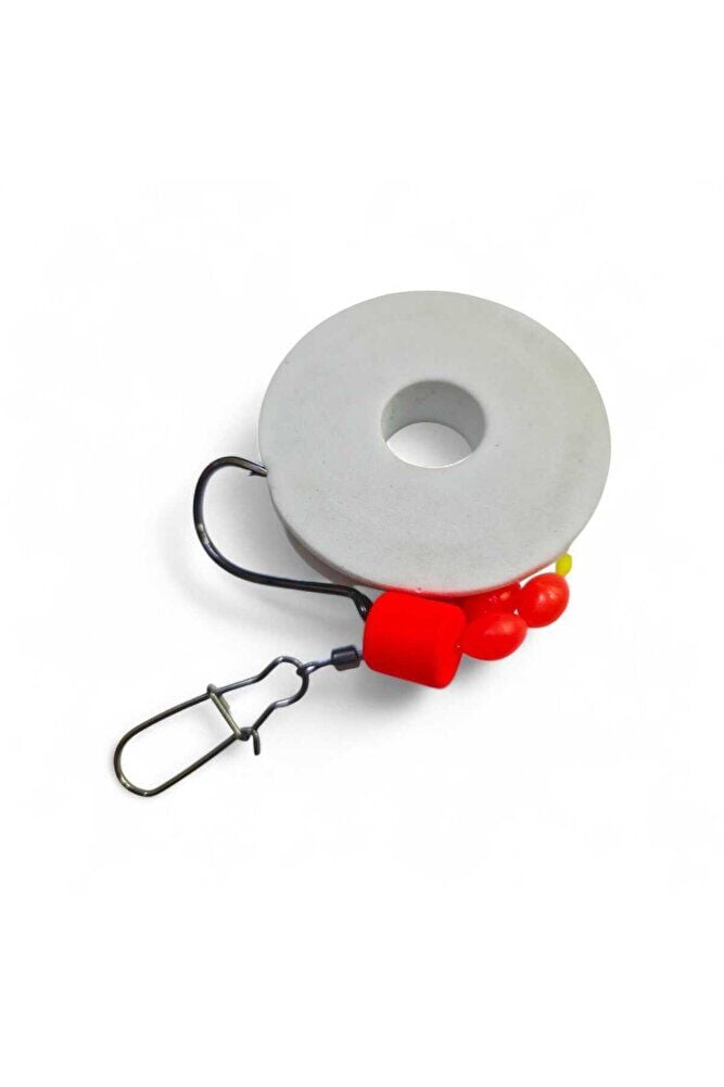 Ultra UV & Glow Destekli Kalkan ve Dişli Balık Takımı - 5/0 Kırılmaz İğne - 0.60mm 47kg Çeker Turuncu - Tek Ebat