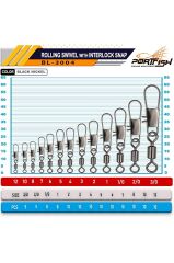Portfish BL-3004 Bilyalı Fırdöndülü Klips 12