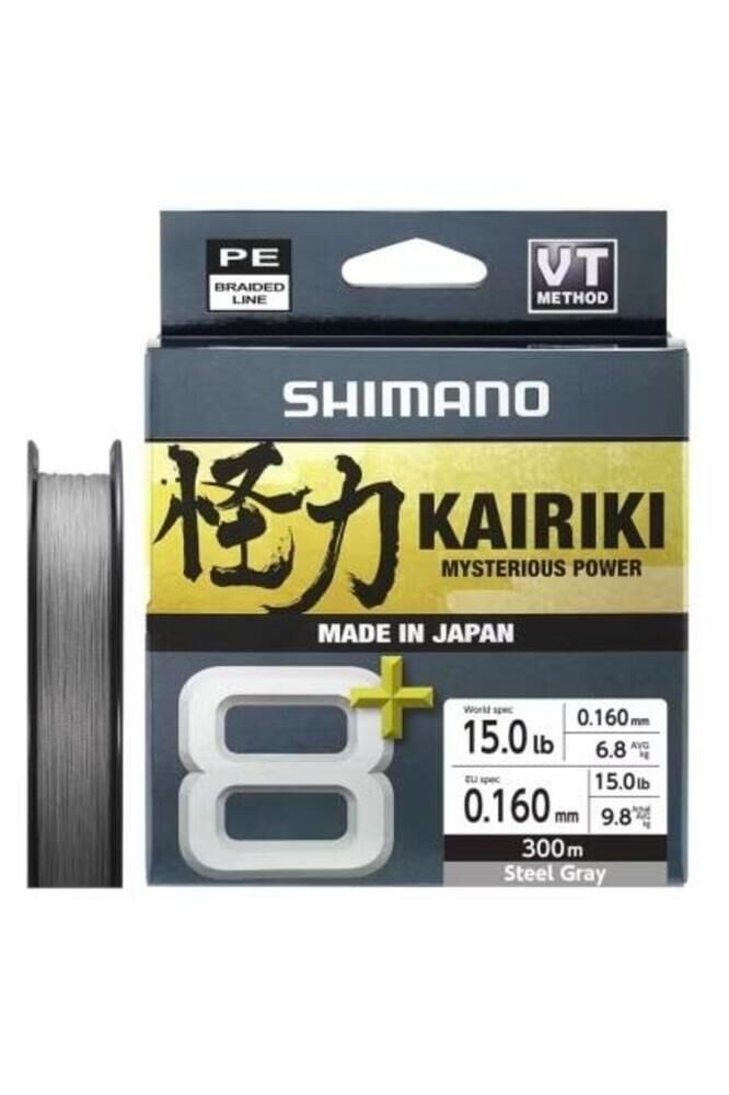 SHIMANO Kairiki 8+ 300 Mt 0.16mm İp Misina Steel Gray