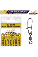 Portfish BL-3006 Bilyalı Kilitli Klips 3/0