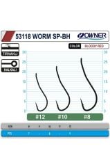 Owner 53118 Worm Sp-bh Bloody Red Model Balıkçı Olta Iğnesi No: 8