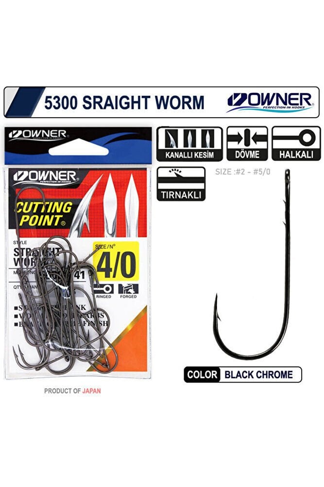 Owner 5300 Straight Shank Black Chrome İğne