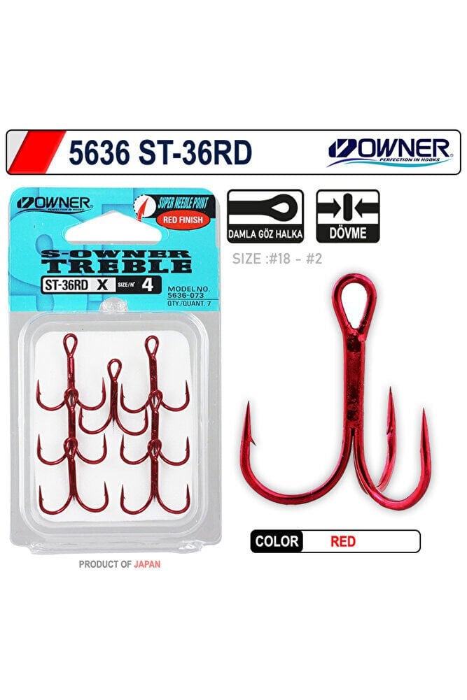 Owner 5636 St-36rd Red Çarpma Model Balıkçı Olta Iğnesi No : 8