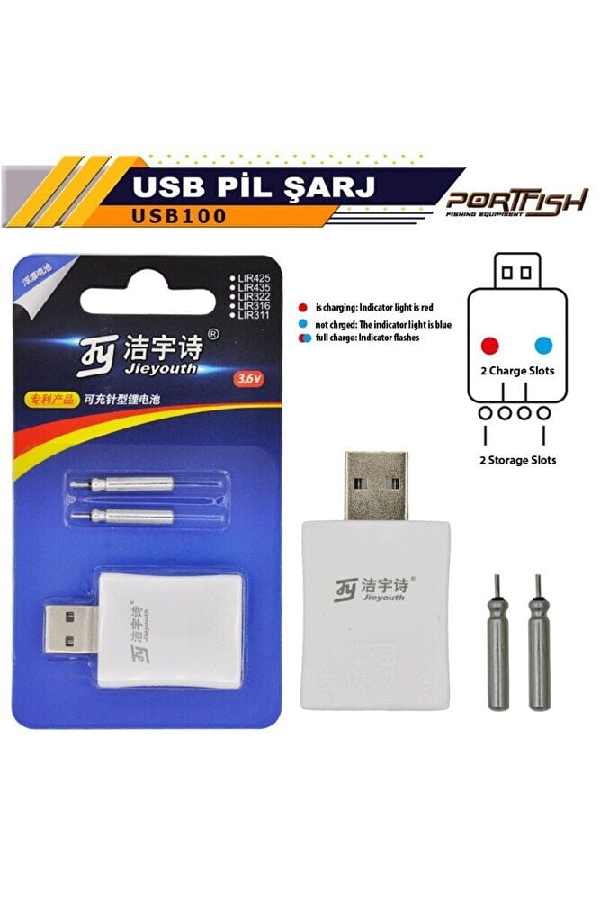 Portfish USB Pil Şarj
