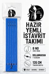 JDM Balık Market Hazır Yemli İstavrit Takımı 8 No VMC İğne 135 cm Dolanmayan T Düğüm