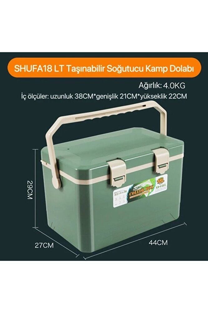 18 LT Taşınabilir Soğutucu Kamp Dolabı (HAKİ)