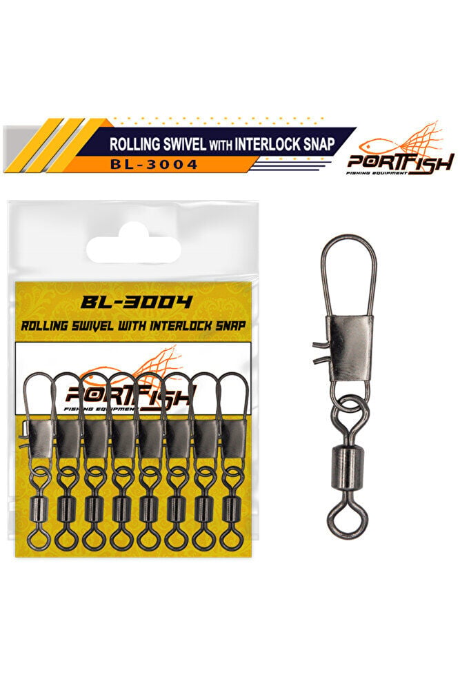 Portfish BL-3004 Bilyalı Fırdöndülü Klips 4/0