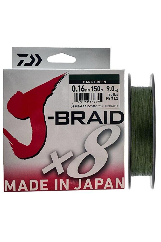 Daiwa J-Braid 8X Dark Green 150 mt 0.16 mm İp Misina