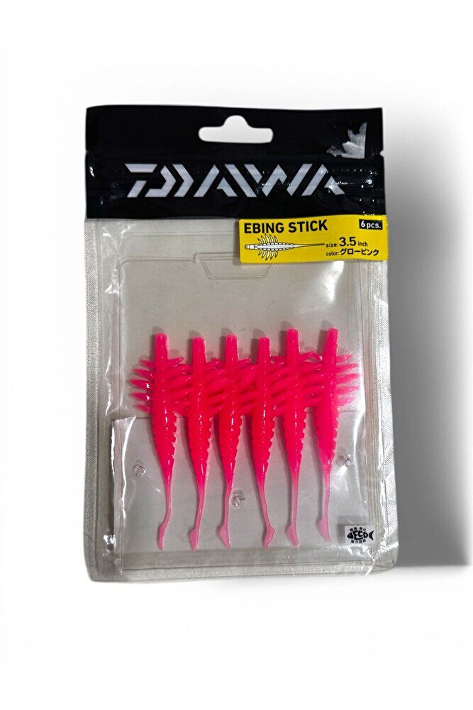 Daiwa Ebing Stick Silikon Yem 3.5 inç 6pcs Pembe - Tek Ebat
