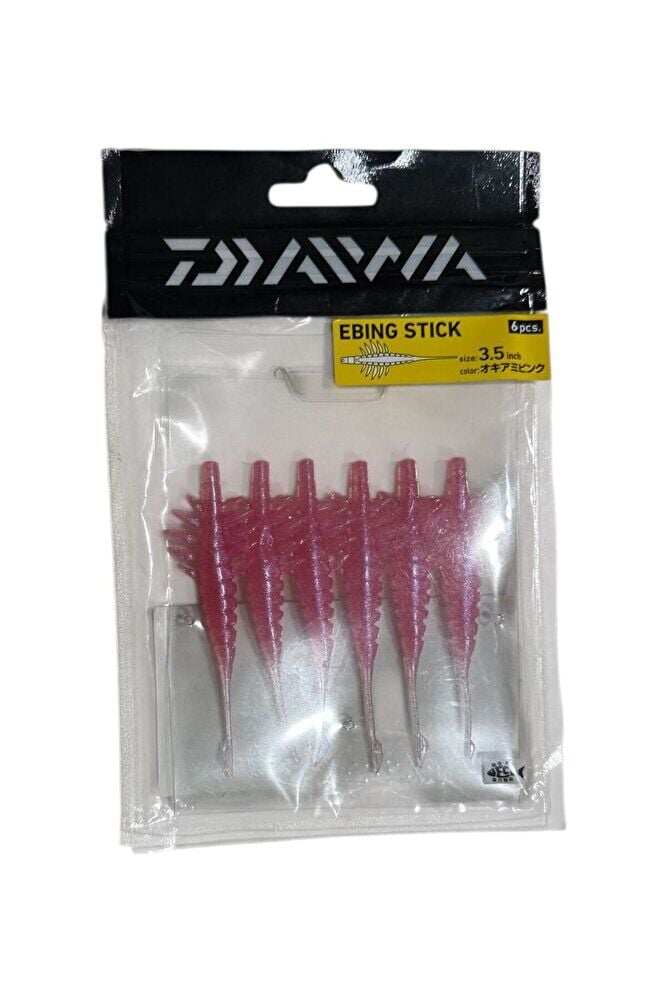 Daiwa Ebing Stick Silikon Yem 3.5 inç 6pcs Soluk Pembe - Tek Ebat