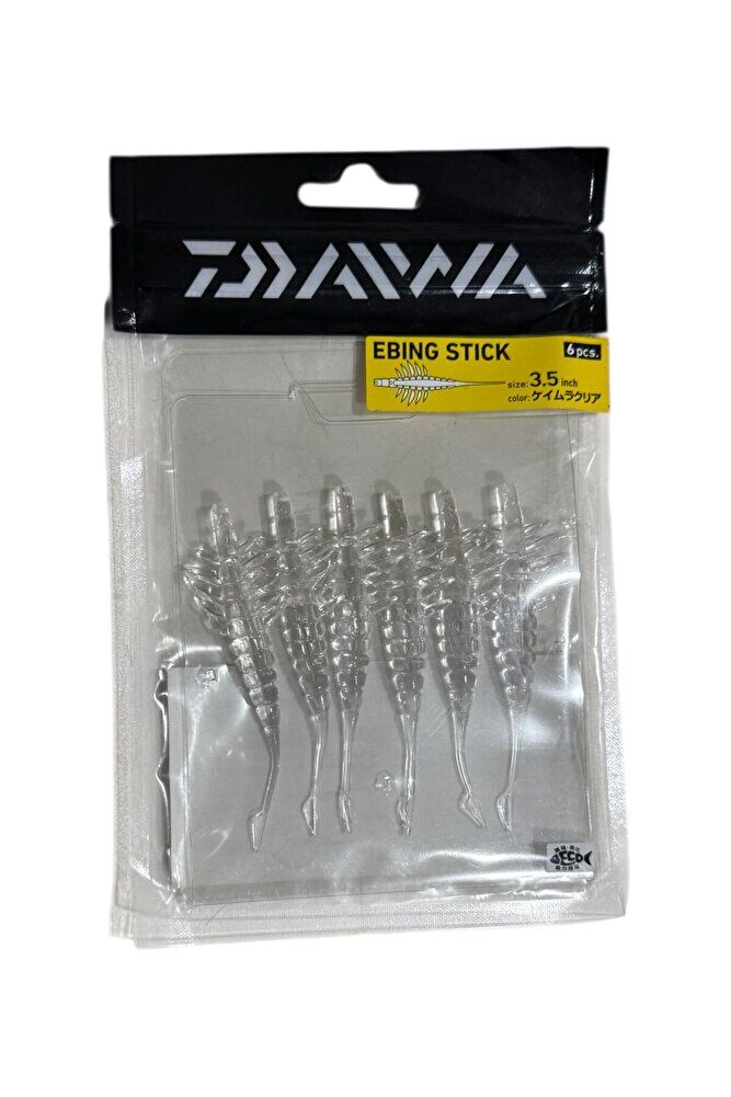 Daiwa Ebing Stick Silikon Yem 3.5 inç 6pcs Şeffaf - Tek Ebat