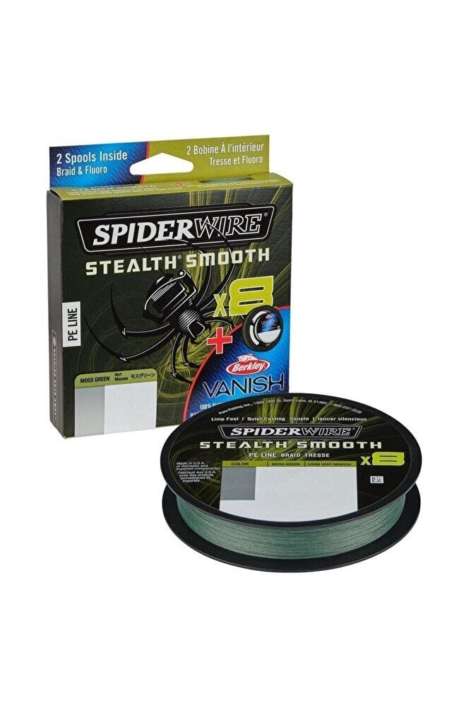 Spider Wire 8 Braid & Fluorocarbon Duo Spool System 150 & 40m Moss Green 0.15 & 0.40mm