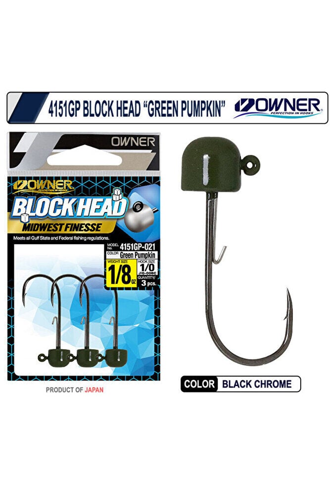4151GP Block Head Jighead 3/16 Oz 5.4 Gr