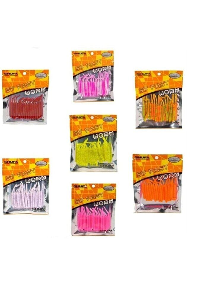 Fast Worm 5.2cm LRF Silikon Yem (18'li Paket) Yellow