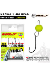 Wily Jig Head Mafsallı Owner İğneli - Limon 1 gr