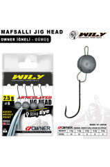 Wily Jig Head Mafsallı Owner İğneli - Gümüş Rengi 1 gr