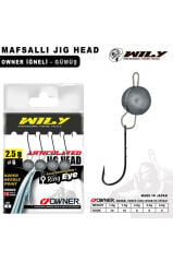 Wily Jig Head Mafsallı Owner İğneli - Gümüş Rengi 1.5 GR