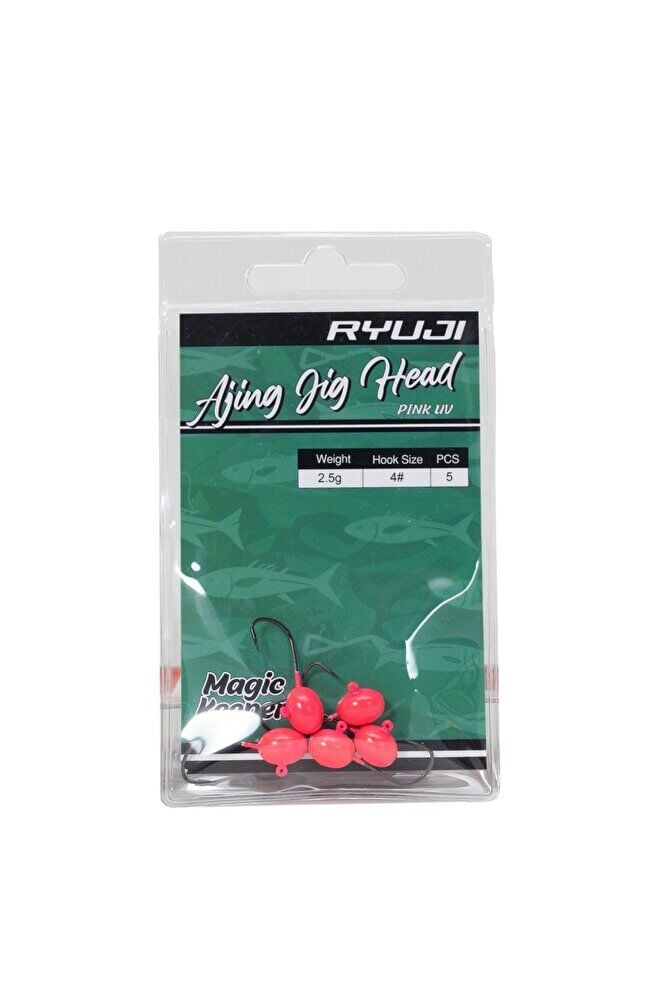 RYUJI AJING JIG HEAD PINK GLOW (5 ADET)