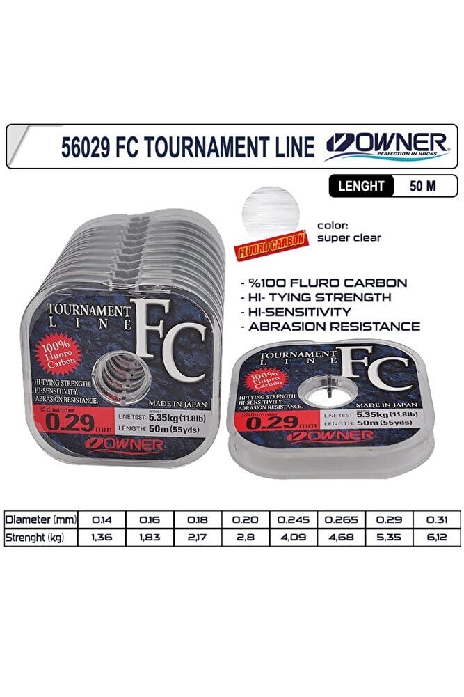Owner 56029 Tournament Fc Fluorocarbon Misina 50m