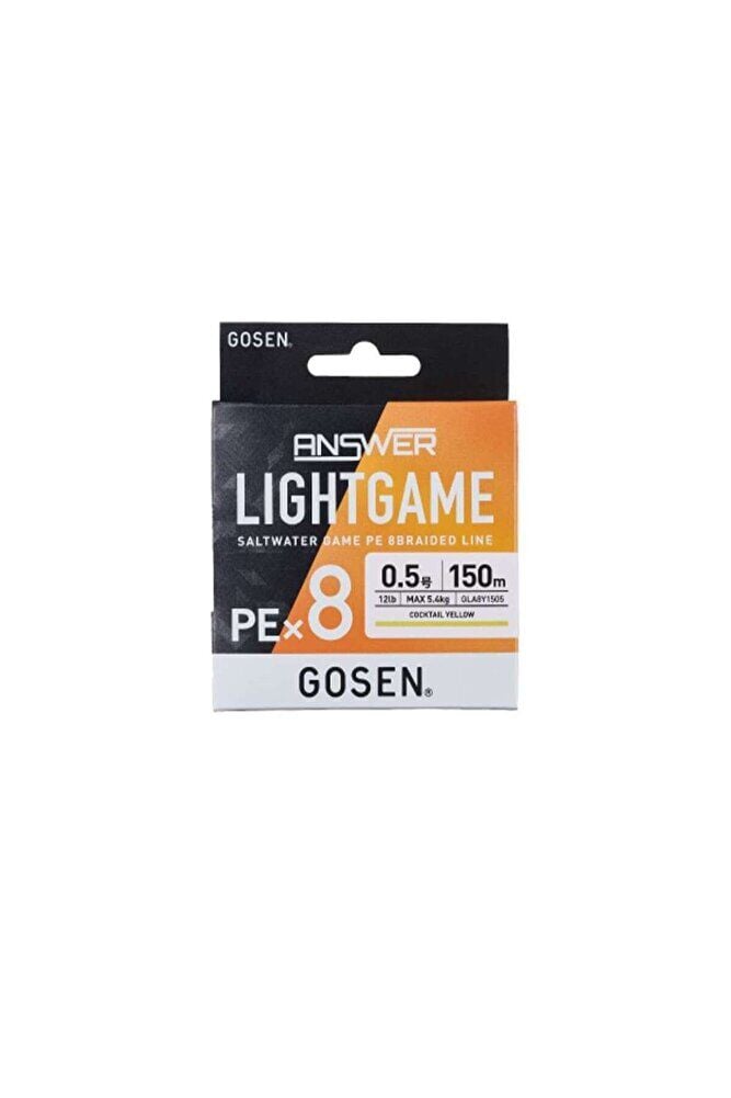 Gosen Answer Light Game PE8 Örgü LRF İpi 150mt Coctail Yellow 0.4 PE