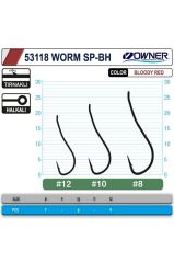 53118 Worm Sp-bh Bloody Red Model Balıkçı Olta Iğnesi 8