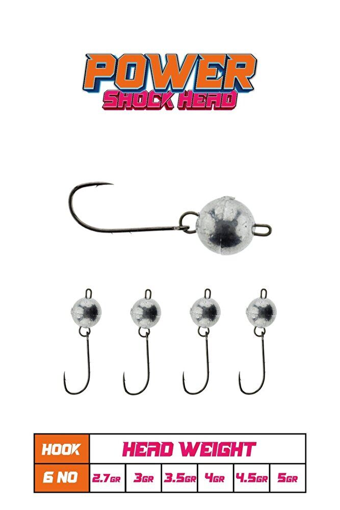 Power Shockhead iğne no #6 Hareketli Jighead 2.7 GR