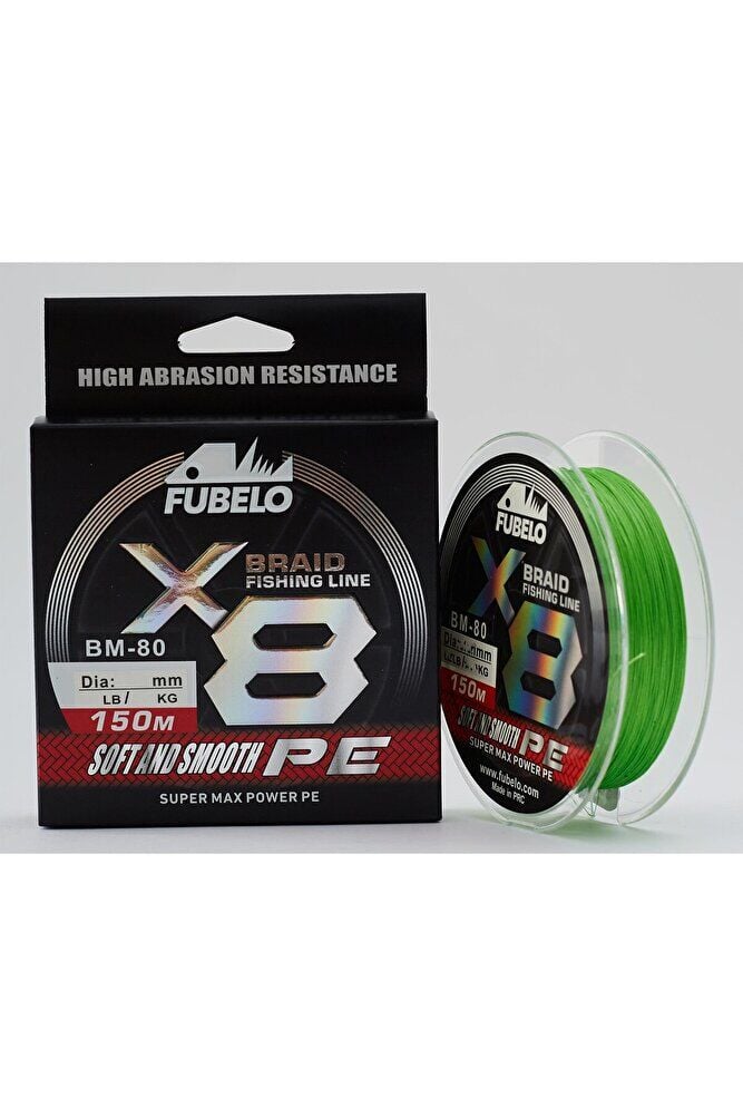 Fubelo Braid Line 8x 150m Green Örgü Misina 0.16mm - 9.5kg