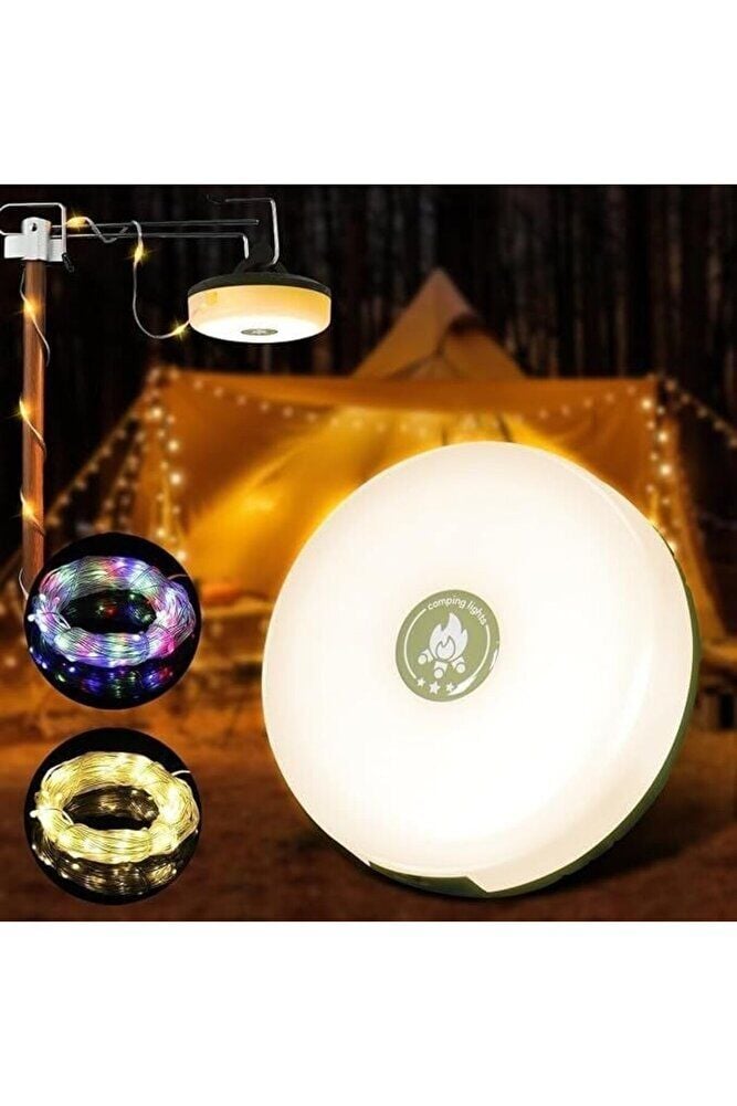 4'ü 1 Arada Kamp Lambası | LED Işık, Fener, Gece Lambası ve Işık Zinciri (Ipx4 Su Geçirmez)