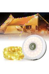 Shufa 4'ü 1 Arada Kamp Lambası | LED Işık, Fener, Gece Lambası ve Işık Zinciri (Ipx4 Su Geçirmez)