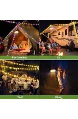 4'ü 1 Arada Kamp Lambası | LED Işık, Fener, Gece Lambası ve Işık Zinciri (Ipx4 Su Geçirmez)