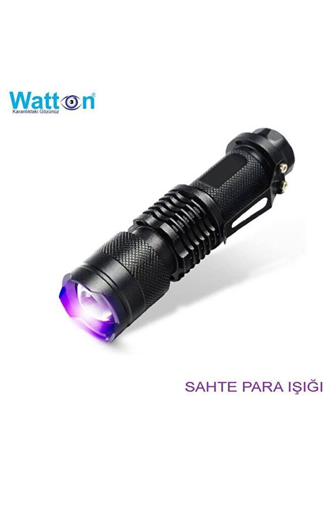 Waatton Orjinal Uv Mor Işıklı El Feneri-sahte Parave Dışkı Tespiti Pilli Wt 303