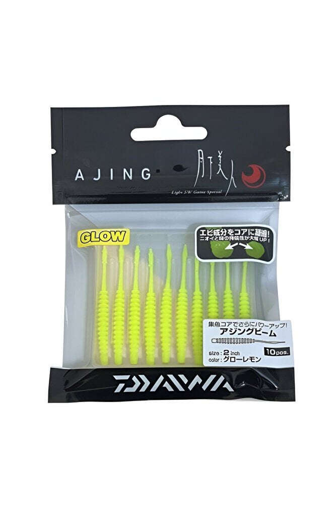 Daiwa Gekkabijin Ajing Beam 5 cm LRF Silikon Yem - Glow Lemon